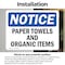 Signmission Paper Towels And Organic Items, 7 in W x Rectangle, Vinyl Decal OS-2PACK-NS-D-57-L-17114 - alternate 5